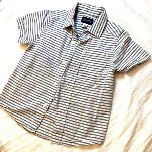 White & Chambray Striped Button Down